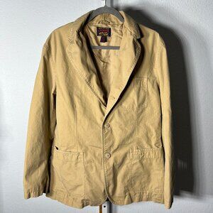 Cremieux Premium Denim Tan 100% Cotton Single-Vented Sport Coat SZ Lrg